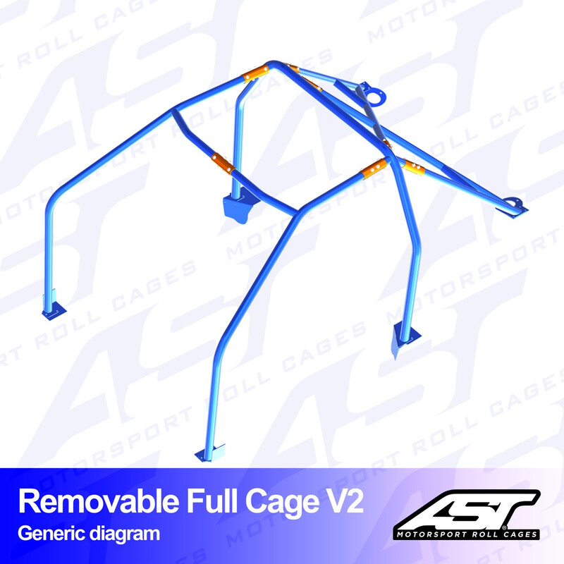 Arceau 6 Points à Boulonner AST Rollcages V2 Démontable pour Seat Arosa - FIA