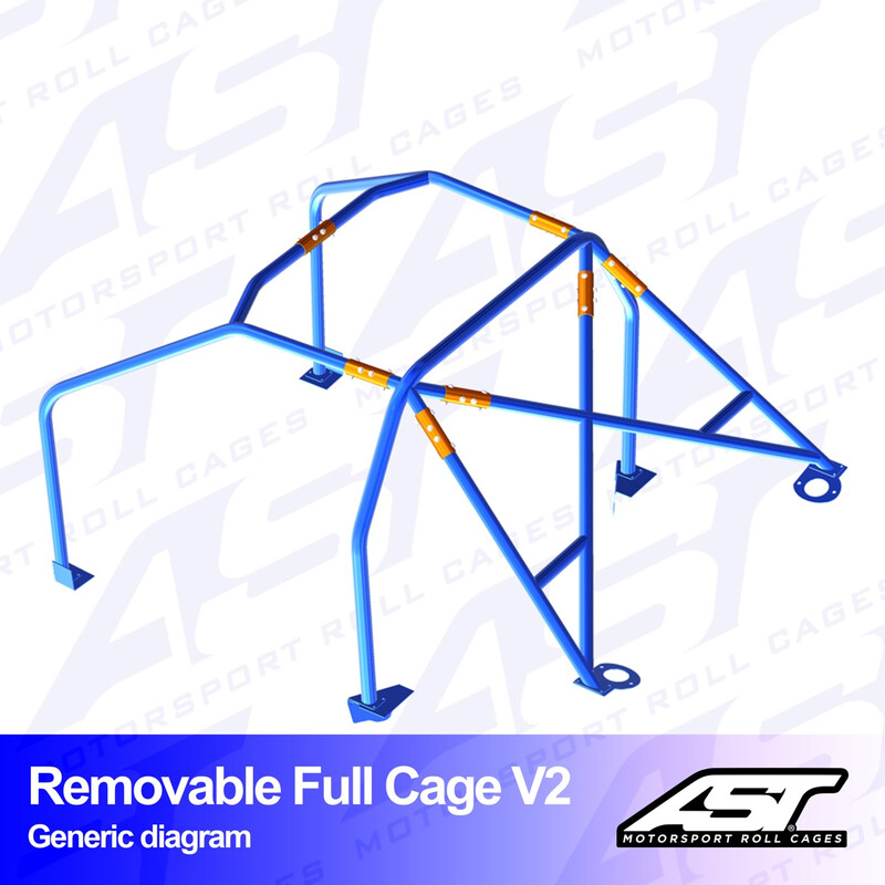 Arceau 6 Points à Boulonner AST Rollcages V2 Démontable pour Volvo 945
