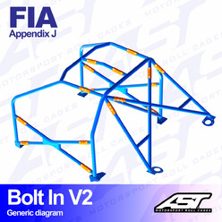 Arceau 6 Points à Boulonner AST Rollcages V2 pour Citroen Saxo - FIA