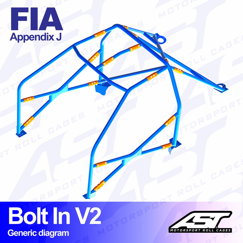 Arceau 6 Points à Boulonner AST Rollcages V2 pour Honda Integra DB, DC - FIA