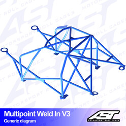 Arceau 10 Points à Souder AST Rollcages V3 pour Audi A3 8L - 3 Portes, Quattro