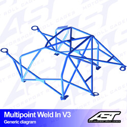 Arceau 10 Points à Souder AST Rollcages V3 pour Audi S3 8L - 3 Portes, Traction