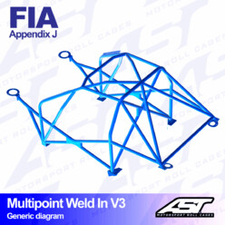 Arceau 10 Points à Souder AST Rollcages V3 pour Fiat 124 - FIA