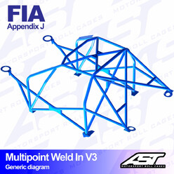 Arceau 10 Points à Souder AST Rollcages V3 pour Opel Vectra A Berline 4 Portes, Traction - FIA