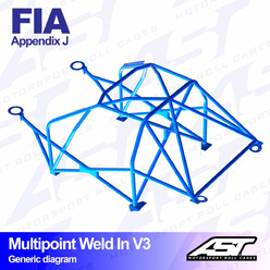 Arceau 10 Points à Souder AST Rollcages V3 pour Peugeot 106 - FIA