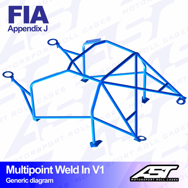 Arceau 10 Points à Souder AST Rollcages V1 pour Ford Escort MK3 & MK4 - 3 Portes - FIA