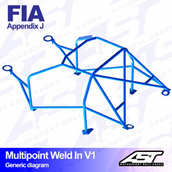 Arceau 10 Points à Souder AST Rollcages V1 pour Renault Mégane 1 - FIA