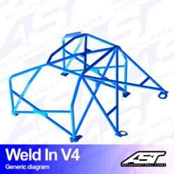 Arceau 8 Points à Souder AST Rollcages V4 pour Audi A4 B5 Avant (Quattro) - FIA