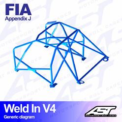 Arceau 8 Points à Souder AST Rollcages V4 pour Honda Civic FN - FIA