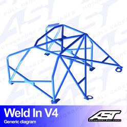 Arceau 8 Points à Souder AST Rollcages V4 pour Nissan 200SX S14 / S14A