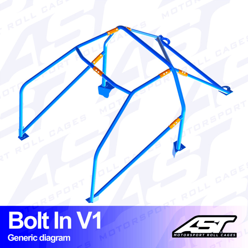 Arceau 6 Points à Boulonner AST Rollcages V1 pour Audi S4 B5 Avant (Quattro) - FIA