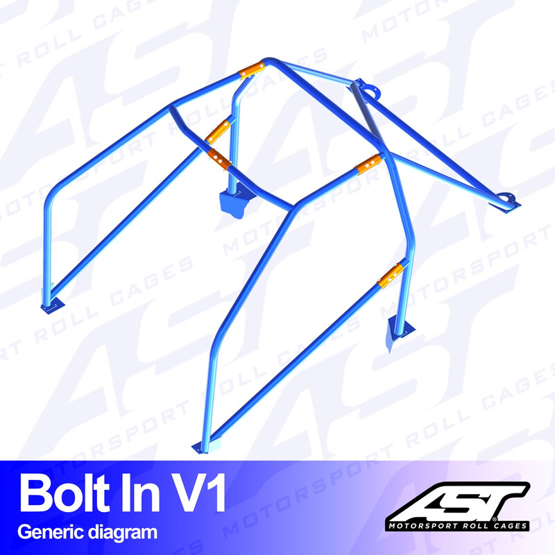 Arceau 6 Points à Boulonner AST Rollcages V1 pour BMW E34 Berline, Propulsion - FIA