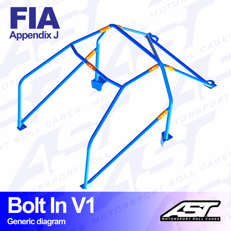 Arceau 6 Points à Boulonner AST Rollcages V1 pour Honda Civic EG / EH 4 Portes Ferio - FIA