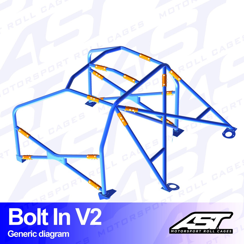 Arceau 6 Points à Boulonner AST Rollcages V2 pour Mini Cooper R53 - FIA