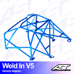 Arceau 8 Points à Souder AST Rollcages V5 pour Audi A4 B5 Avant (Quattro) - FIA