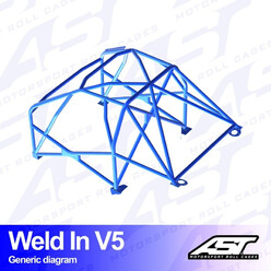 Arceau 8 Points à Souder AST Rollcages V5 pour BMW Série 1 E81 (3 Portes)