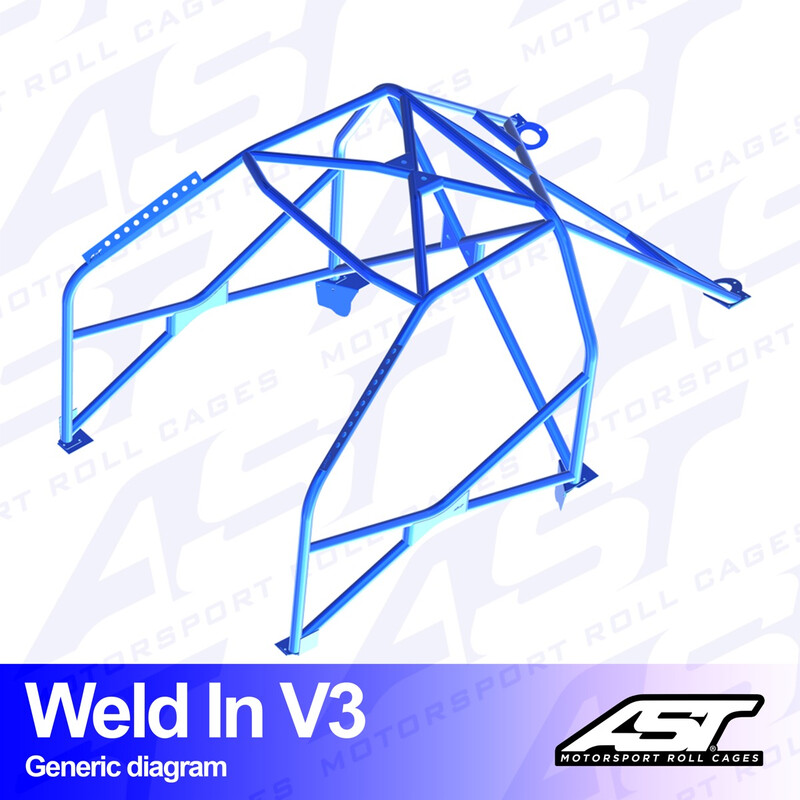 Arceau 8 Points à Souder AST Rollcages V3 pour Audi S3 8P - 3 Portes, Quattro