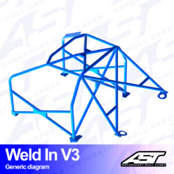 Arceau 8 Points à Souder AST Rollcages V3 pour Audi S4 B5 Avant (Quattro) - FIA