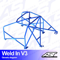 Arceau 8 Points à Souder AST Rollcages V3 pour Audi TT 8N, Quattro