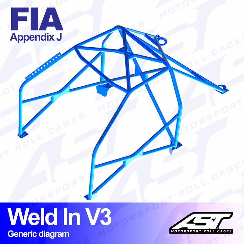 Arceau 8 Points à Souder AST Rollcages V3 pour BMW E30 Berline, 4 Roues Motrices - FIA