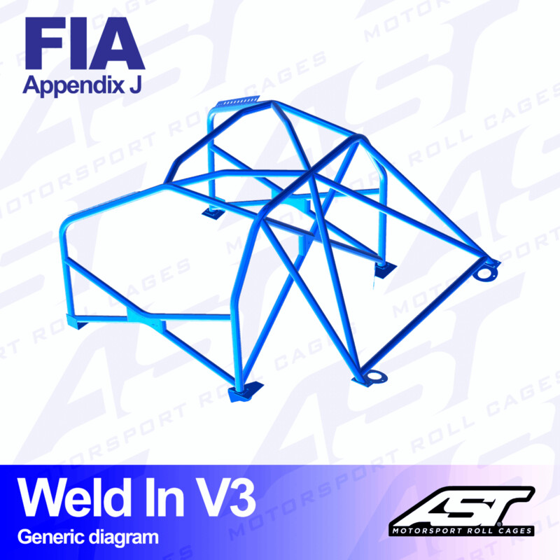 Arceau 8 Points à Souder AST Rollcages V3 pour Seat 124 - FIA