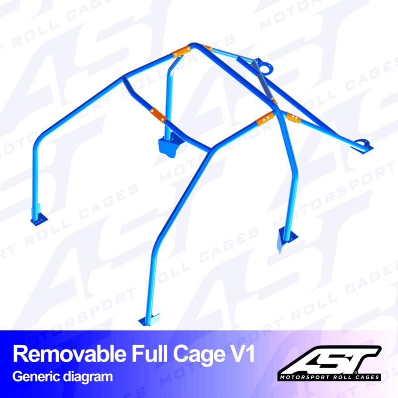 Arceau 6 Points à Boulonner AST Rollcages V1 Démontable pour Ford Fiesta MK3 - 3 Portes