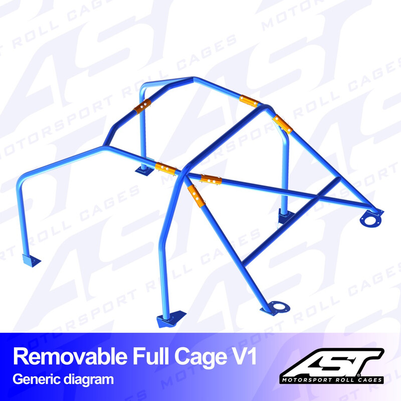 Arceau 6 Points à Boulonner AST Rollcages V1 Démontable pour Honda Civic EP