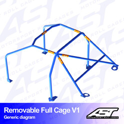 Arceau 6 Points à Boulonner AST Rollcages V1 Démontable pour Nissan Skyline R34 Coupé 2 Portes