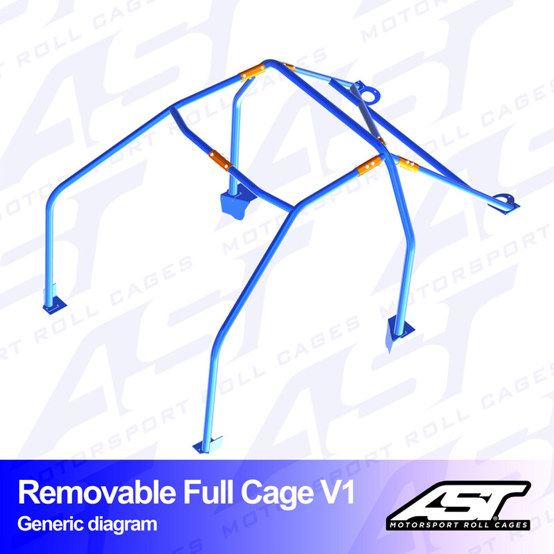 Arceau 6 Points à Boulonner AST Rollcages V1 Démontable pour Seat 124