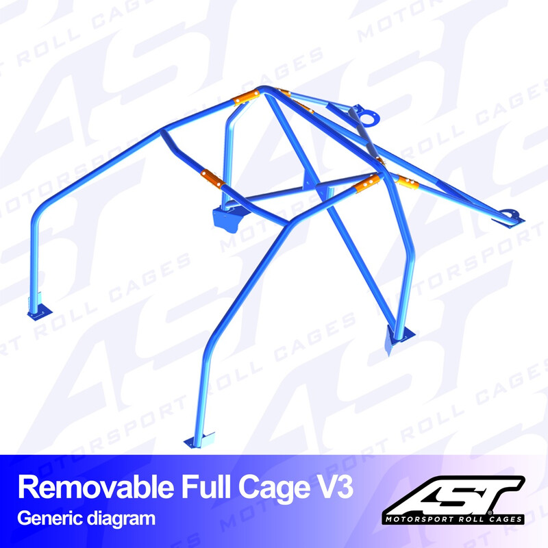 Arceau 6 Points à Boulonner AST Rollcages V3 Démontable pour Volvo 245