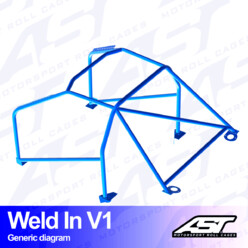 Arceau 8 Points à Souder AST Rollcages V1 pour Suzuki Swift (ZC32S)