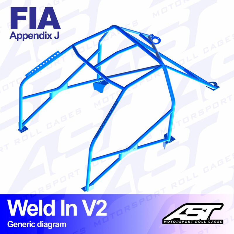 Arceau 8 Points à Souder AST Rollcages V2 pour Toyota Yaris XP10 - 3 Portes - FIA