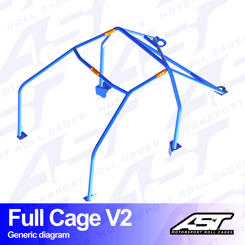 Arceau 6 Points à Boulonner AST Rollcages V2 pour Fiat Uno