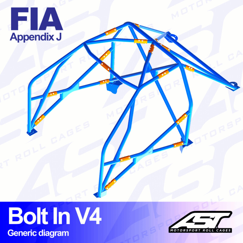 Arceau 6 Points à Boulonner AST Rollcages V4 pour Citroen Saxo - FIA
