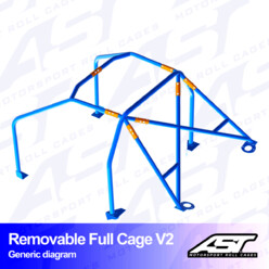 Arceau 6 Points à Boulonner AST Rollcages V2 Démontable pour Ford Fiesta MK3 - 3 Portes