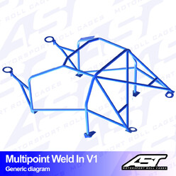 Arceau 10 Points à Souder AST Rollcages V1 pour Audi A3 8L - 3 Portes, Quattro