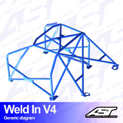 Arceau 8 Points à Souder AST Rollcages V4 pour Audi S4 B5 Berline (Traction)