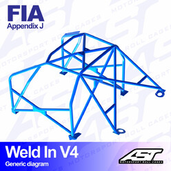 Arceau 8 Points à Souder AST Rollcages V4 pour Ford Escort MK2 - 4 Portes - FIA