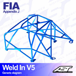 Arceau 8 Points à Souder AST Rollcages V5 pour Opel Vectra A Berline 4 Portes, Traction - FIA