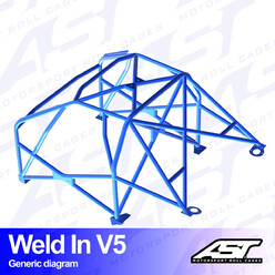 Arceau 8 Points à Souder AST Rollcages V5 pour Renault 19 4 Portes