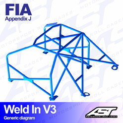 Arceau 8 Points à Souder AST Rollcages V3 pour Nissan Primera (P10) - FIA