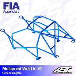 Arceau 10 Points à Souder AST Rollcages V2 pour Renault Clio 1 - FIA