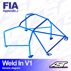 Arceau 8 Points à Souder AST Rollcages V1 pour Subaru Legacy (BC) - FIA