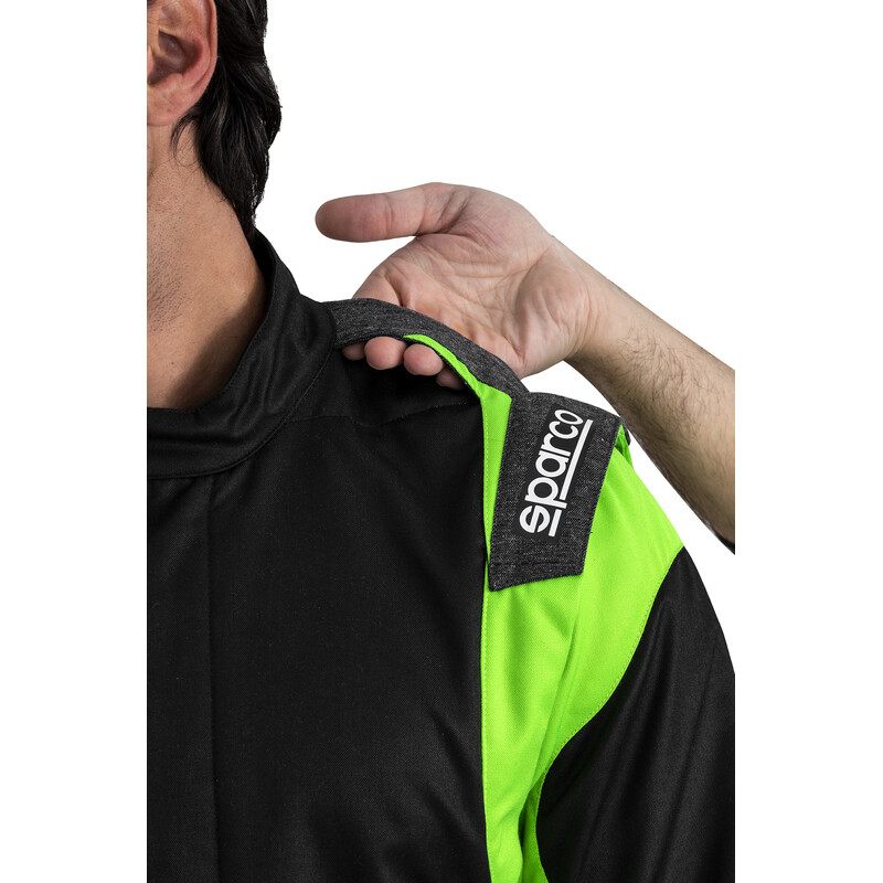 Combinaison\u0020Ecoresponsable\u0020Sparco\u0020Futura\u0020Noire\u0020\u0026\u0020Verte\u0020\u0028FIA\u00208856\u002D2018\u0029