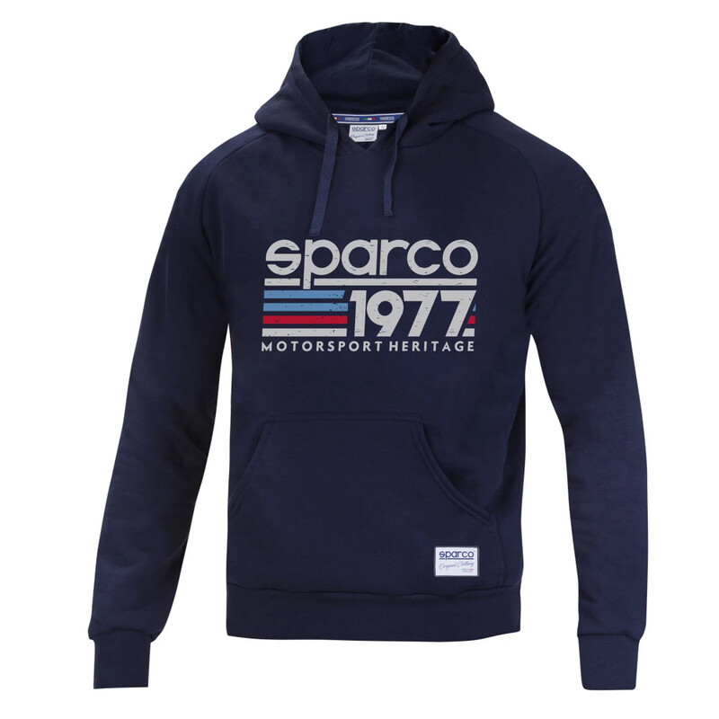 Sweat à Capuche Sparco 1977 Bleu Marine