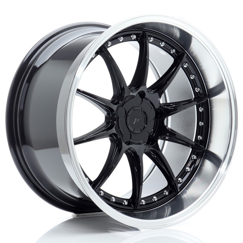 Japan Racing JR-41 19x11" (5 trous - sur mesure) ET12-25, Noir / Brillant