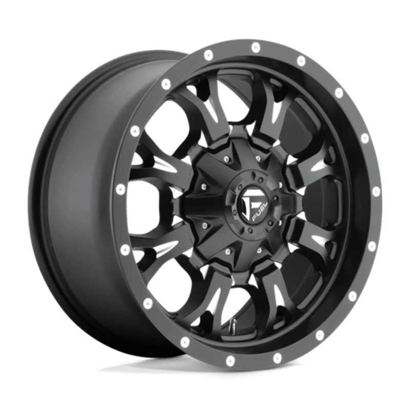 Fuel D517 Krank 17x9 8x165.1 ET1, Noir Mat, Rebord Brillant