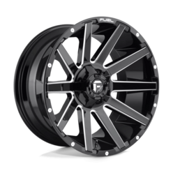 Fuel D615 Contra 18x9 5x114.3/127 ET-12, Noir Brillant, Branches Usinées