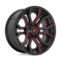 Fuel D712 Rage 20x9 6x135/139.7 ET01, Noir Brillant & Rouge