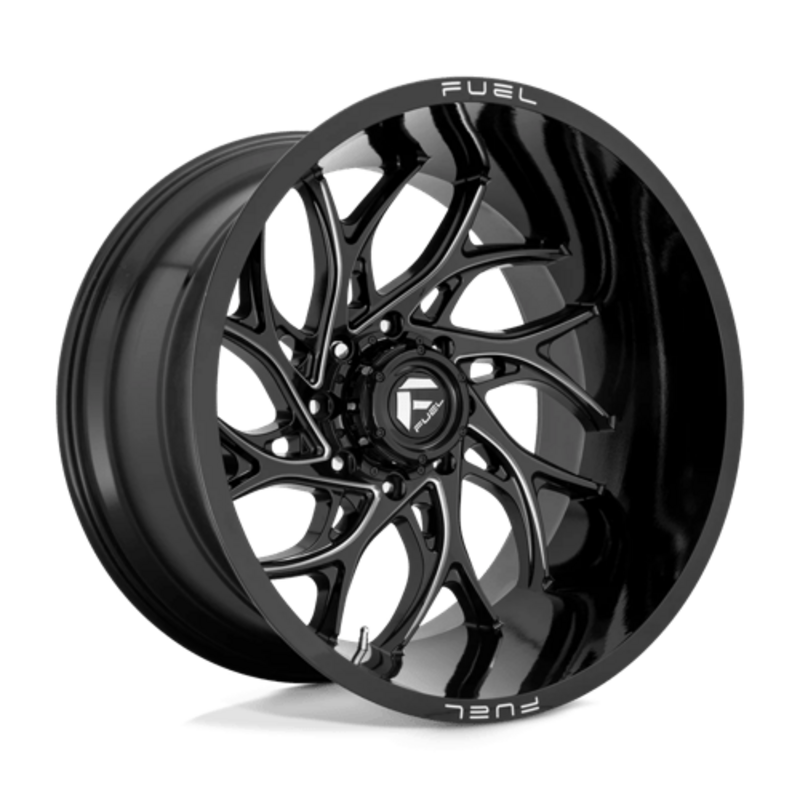 Fuel D741 Runner 22x10 6x139.7 ET-18, Noir Brillant, Branches Usinées